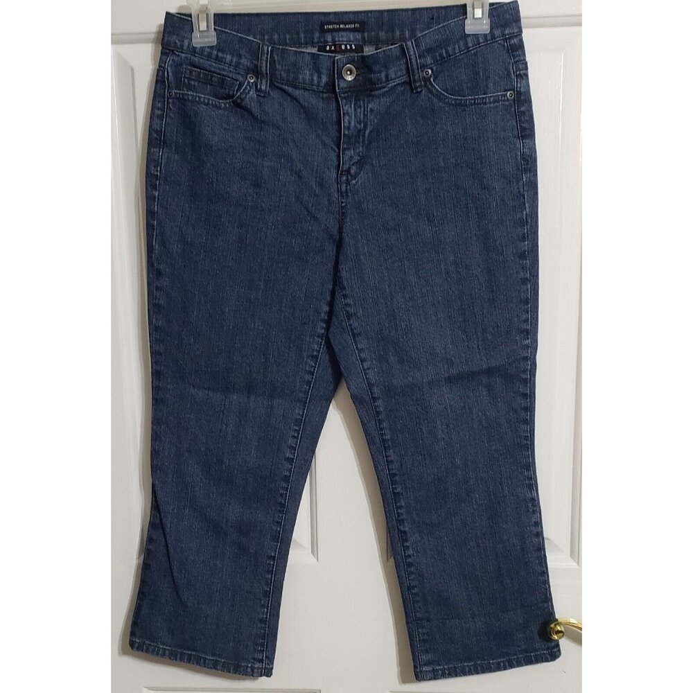 Liz Claiborne Axcess Cropped Jeans Womens Size 10 Stretch Relax Fit Blue